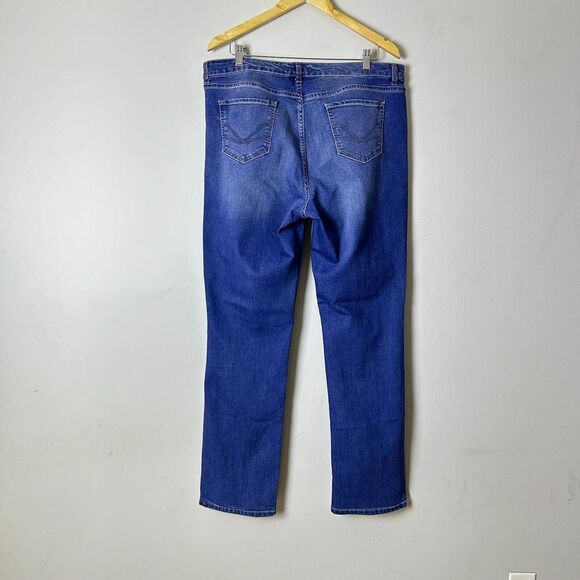 Vintage America Medium Wash Zip Fly Boho Straight Denim Casual Jeans‎ Size 16/33 - Picture 5 of 11